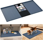 URMONA Waterproof Silicone Under Sink Mat 34'' x 19'' Shelf Liner for Kitchen and Bathroom, Cabinet and Counter Protector, Storage and Organizers, Litter Mat, Pet Cat Puppy Essentials(Dark Grey) by URMONA