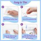 4 Pack Wall Mount Makeup Organizer, Adhesive Bathroom Shelves - Image 4