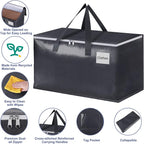 StorageRight Heavy Duty Moving Boxes-Moving Bags with Zipper, Reinforced Handles and Tag Pocket-Collapsible Moving Supplies-Totes for Storage Great for moving, Storage and Travel 93L(Gray-4 Pack) - Image 3