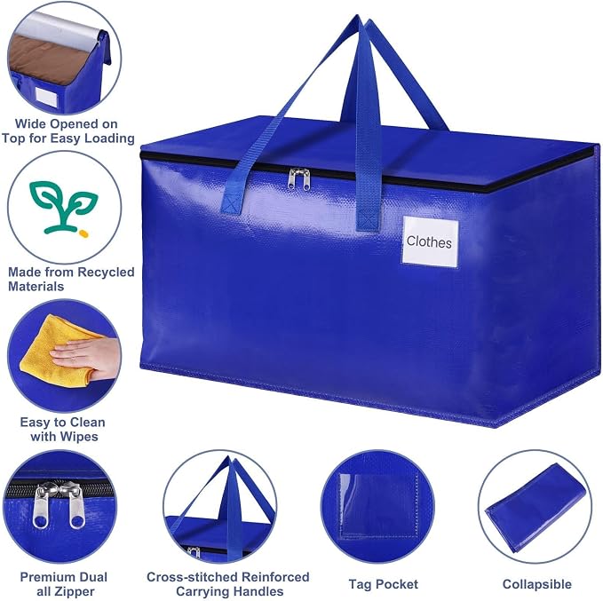 StorageRight Moving Bags, Moving Boxes, 93L 8-Pack Sotrage Bags, 4 Colors - Image 3