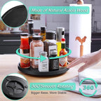 10" Wood Lazy Susan Turntable Organizer, Lazy Susan for Table Top Cabinet Dining Pantry Countertop Cupboard Organization, Decorative Tray for Kitchen Bathroom Decor Coffee Bar Accessories, Black - Image 2