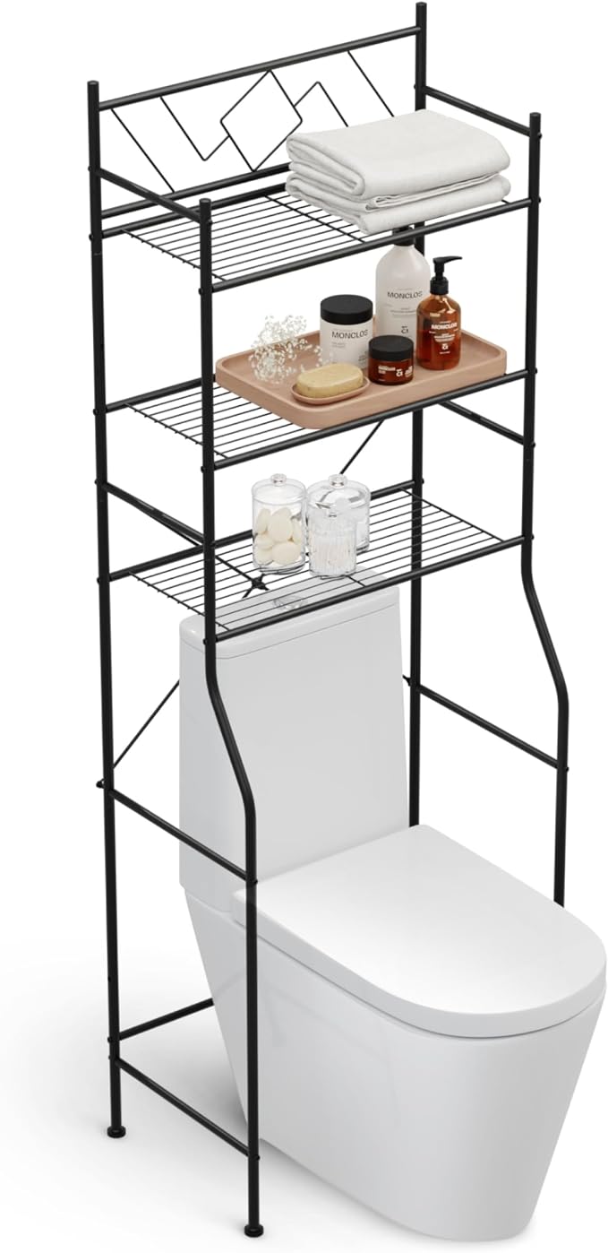 Home Zone Living Over-the-Toilet Bathroom Storage Cabinet Organizer - Image 3