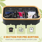 145L Laundry Hamper with Lid, 3 Section Laundry Basket with 3 Removable Bag - Image 4