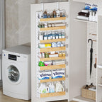 8-Tier Over The Door Pantry Organizer, Heavy-Duty Metal Wall Mount or Hanging Spice Rack, behind the door storage Shelves with Adjustable Basket, Back of Door Organizer for Kitchen Cabinet and Closet - Image 7