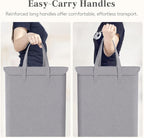 Lifewit 65L Laundry Basket with Lid and Long Handles, Grey - Image 4