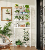 4-Tier Over The Toilet Storage Rack, Bathroom Organizer with One-Piece Metal Mesh Shelves, Over Toilet Shelf with Adjustable Feet & Anti-Tip Kit, Space-Saving Bathroom Storage, White - Image 7