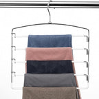 Pants Hangers Space Saving 3 Pack 5 Layer Swing Arm Hanger White by Feerahozer
