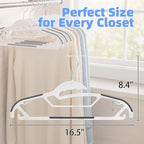 30 Pack White ABS Plastic Clothes Hangers, Non-Slip Slim Hangers - Image 2