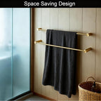 Towel Racks for Bathroom, NEWRAIN 30 inch Double Bath Towel Bar Wall Mounted, Stainless Steel Kitchen Towel Holder, Brushed Gold Towel Rod Towel Rail Hange - Image 4