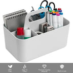 Tiawudi Multipurpose Caddy Organizer, Plastic Caddy with Handle, Stackable Desk Organizer for Stationery, Marker and Pencil, Office Supplies Organizer, Dorm Caddy (Pack of 2) - Image 3