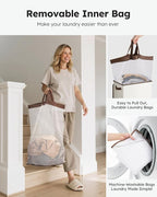 SOLEDI Slim Laundry Basket with Lid, Narrow Laundry Hamper for Small Space - Image 4