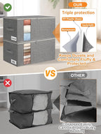 90L Structured King Size Comforter Storage Bag, 2 Pack Blanket Organizer - Image 2