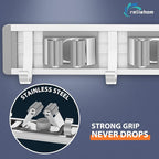 reliahom Broom Holder Wall Mount Mop Hanger Tools organizer 4Racks 5Hooks - Image 3