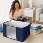 Fab totes 6 Pack Storage Bags for Clothes Blanket Storage Bins with Lids | Foldable Closet Organizers with Zippers,Window and Handles,Fabric Storage Bins for Sweater,Comforter,Bedding,Dorm essentials - Image 3