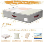 Criusia Under Bed Storage Bins with Clear PVC Lids – 2 Pack Large Underbed Organizers with Heavy-Duty Handles, Reinforced with 800G PP Panels & 80G Non-Woven Fabric – Waterproof & Foldable, Gery - Image 2