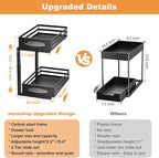 mixeshop Under Sink Organizer, 2 Tier Under Sink Organizers and Storage, Adjustable Height, Slide out Metal Cabinet Organizers, Pull out Cabinet Storage Drawer Shelf for Kitchen Bathroom (Black, 2) - Image 5