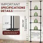 Goovilla Over The Toilet Storage Shelf, 64-124inch(H) 15-27inch(W), Black - Image 2