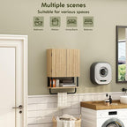 RUSTOWN Fluted Bathroom Wall Cabinet with 2 Doors, 3-Tier Medicine Cabinet - Image 5