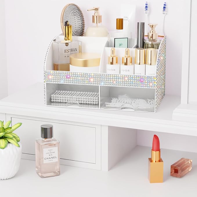COMFYROOM Makeup Organizer, Bathroom Organizer (Bling White) - Image 3