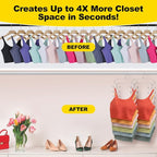 2 Pack Tank Top Hanger Space Saving, 360° Rotating Closet Organizers and Storage, 6 Tier Metal Bra Organizer with 24 Hanging Hooks, Small Space Solutions, RV Apartment College Dorm Room Essentials - Image 2