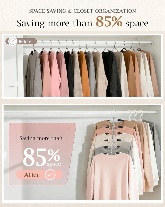 6 Layer Space Saving Shirt Hangers Multi Coat Hangers 4 Pack - Image 4