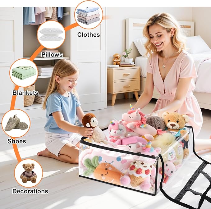 SpaceTrove Clear Storage Bags, 8-Pack Under Bed and Closet Organizers 40L 90L - Image 5