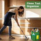 Cleaning Caddy with Handle, 17L Foldable Cleaning Supplies Organizer, Portable Storage Basket, Cleaning Supply Caddy, Multifunctional Cleaning Bucket Bag for Garden, Home, Kitchen (Green) - Image 2