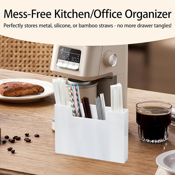 Straw Holder Organizer Dispenser Storage Acrylic for Kitchen Cabinet Door - Image 4