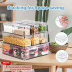 Pure Future 10-Pack Clear Fridge Organizer Containers with Lids, Stackable BPA-Free Refrigerator & Produce Storage Containers with Drain Tray & Anti-Slip Base for Fruits, Veggies & Drinks - Image 2