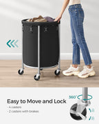 SONGMICS Laundry Basket with Wheels, 110L, Steel Frame, Removable Bag - Image 4