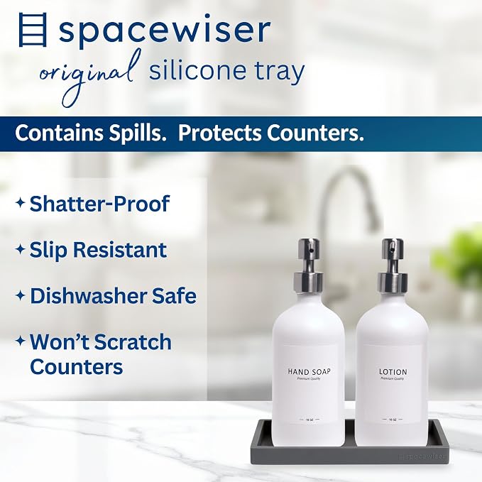 Spacewiser Countertop & Vanity Silicone Tray - Small 7.7" Kitchen Soap Tray - Image 2