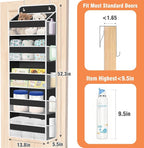 Over The Door Organizer Storage Large Capacity Hanging Bedroom Storage | 5 Shelves, 40 LB Capacity, Foldable Mesh Design, Clear Window, Sturdy, Large Storage Organizer for Nursery, Pantry & Closet - Image 2