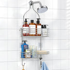 SMARTAKE Hanging Shower Head Caddy, Shower Shelf Organizer, Silver - Image 8