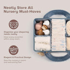 PeraBella Baby Diaper Caddy Organizer with Handle, Boy & Girl Shower Gift Basket, Portable Diaper Storage Basket Bin for Wipes, Newborn Baby Essentials Registry Search Must Haves, Car Caddy Organizer - Image 2