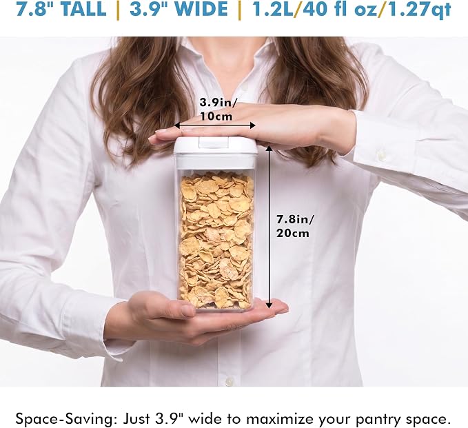 Shazo 6 PC 1.2L Clear Plastic Airtight Pantry Storage Containers with Lids - Image 2