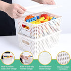 Ohmlove 8 Pack Plastic Storage Baskets with Lids for Organization - Image 3