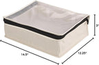 Household Essentials Canvas Sweater Storage Bags, 2-Pack, Breathable Cotton, Under-Bed Zippered Storage with Clear Top Window, Stackable, Cedar Insert Compatible (Not Included), Natural - Image 3