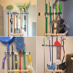 reliahom Broom Holder Wall Mount Mop Hanger Tools organizer 5Racks4Hooks,2P - Image 5