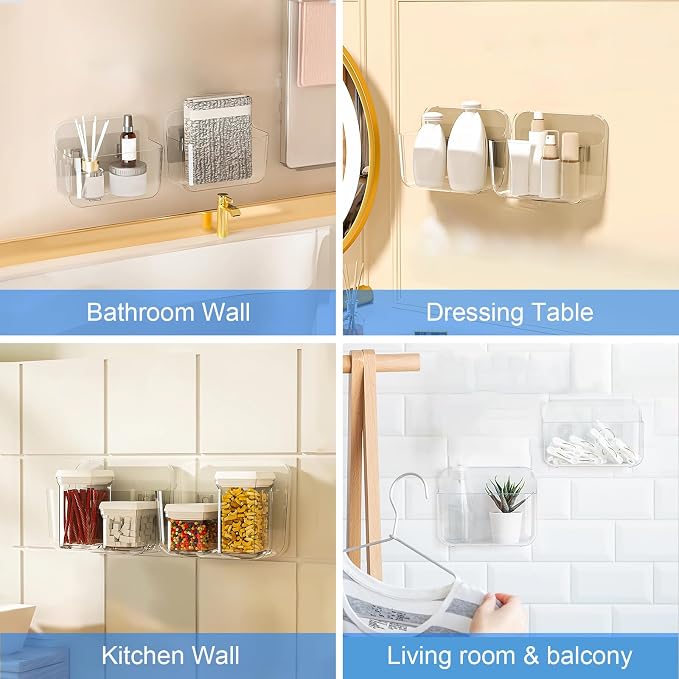 Diesisa Wall Mount Organizer, 2Pc Small Adhesive Cabinet Door Organizer - Image 4