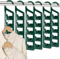 15 Pack Space Saving Hanger Holders, Sturdy Plastic Clothes Hangers, Multiple Shirt Hanger, Vertical Closet Hangers with 5 Holes for College Dorm Room, Closet Organizers and Storage by Unknown