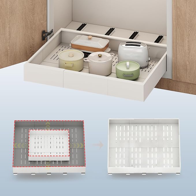 Fokyfok Pull Out Cabinet Organizer,23"-31"W,17"-24"D,Expandable,Adhesive by Fokyfok