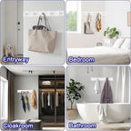 Bntuk Coat Rack Wall Mount - 5 Hat and Coat Hooks, Heavy Duty Towel Racks for Bathroom Entryway, Wall Hooks for Hanging Robes Bags, Hat Rack Key Hanger Organizer (White) - Image 7