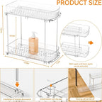 Yieach 3 Pack 13.8″ Deep 2 Tier Under Sink Storage Organizer,Large Pull Out Bathroom Organizers and Storage,Slide Out Acrylic Undersink Storage Shelf,Kitchen Under Sink Organizer for Cleaning Products - Image 3