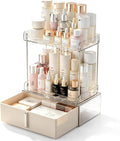 Pajiriona Makeup Organizer,Skincare Organizer for Vanity,2-Tier Large Capacity Cosmetic Storage Box for bathroom organizers and storage,Clear Cosmetic Display Case for Bedroom Countertop. by Pajiriona