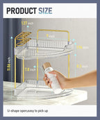 EUHOME 2-Tier Corner Bathroom Organizer Counter - Acrylic Makeup Skincare Organizer with Brush Holder, Perfume Tray for Countertop, Vanity, Dresser, Kitchen（Clear） - Image 3