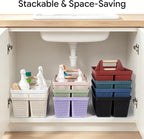 UUJOLY Portable Plastic Shower Caddy Basket with Wooden Handle, Purple - Image 5