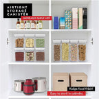 DWËLLZA KITCHEN Airtight Food Storage Containers with White Lids 1.7L - 4 Pc Air Tight Pantry Storage Containers Clear Kitchen Organization and Storage Set BPA-Free - Keeps your Food Fresh & Dry - Image 2