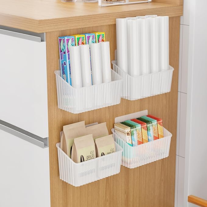NiHome 4-Pack Cabinet Door Organizer, Adhesive RV Camper Wall Storage Caddy - Image 8