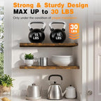 BAYKA Rustic Brown Floating Shelves 47.2in, Set of 2, Wall Mount Wood Shelf (Pack of 2) - Image 5