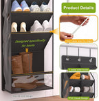 Over the Door Shoe Organizer for 16-20 Pairs, Black - Image 2